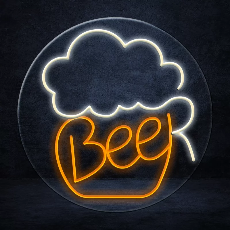 The Beer Mug LED Neon Sign is designed with a classic image of a beer mug, with LED lights that highlight every detail.