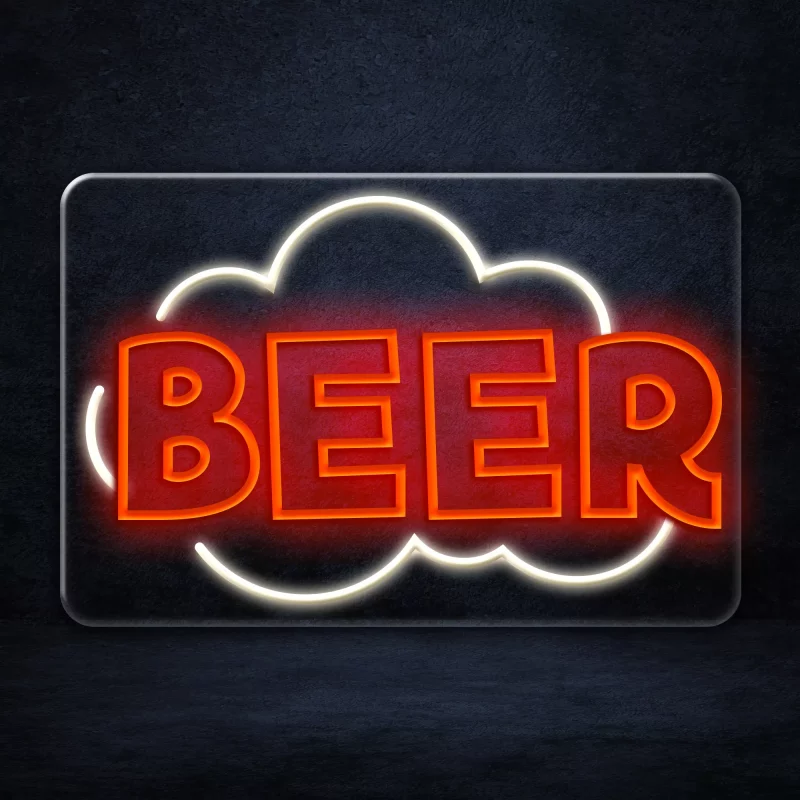 Sleek and stylish Beer LED Neon Sign, perfect for adding personality and charm to any space