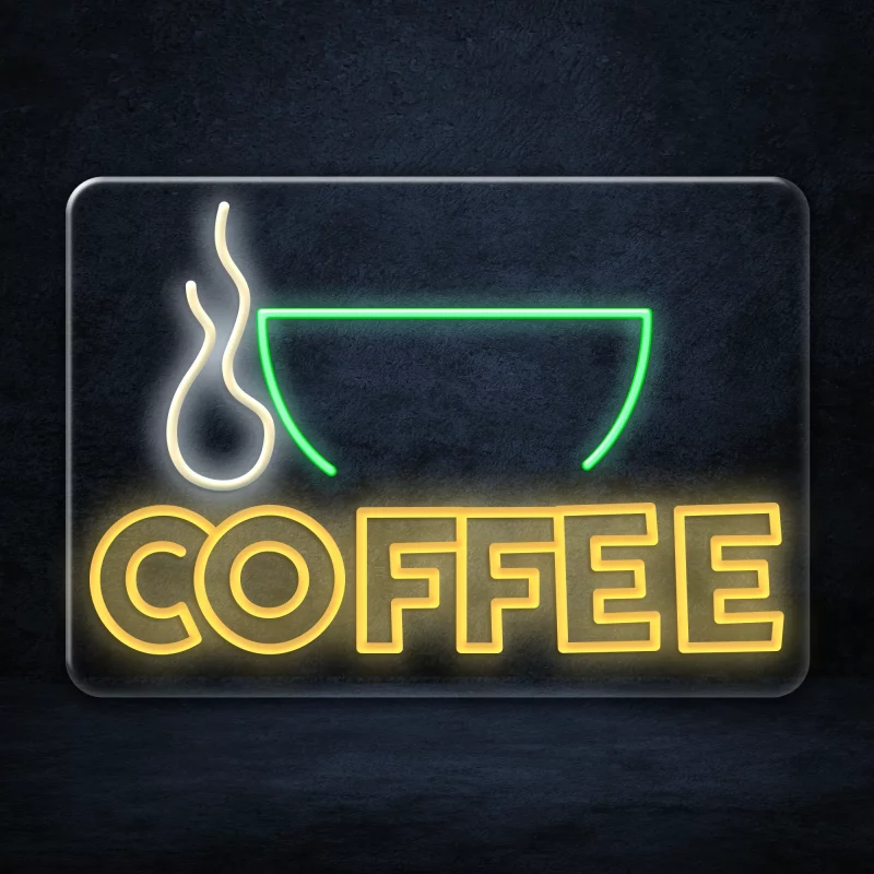 Add a touch of style to your coffee shop or home kitchen with the Coffee and Chill LED Neon Sign