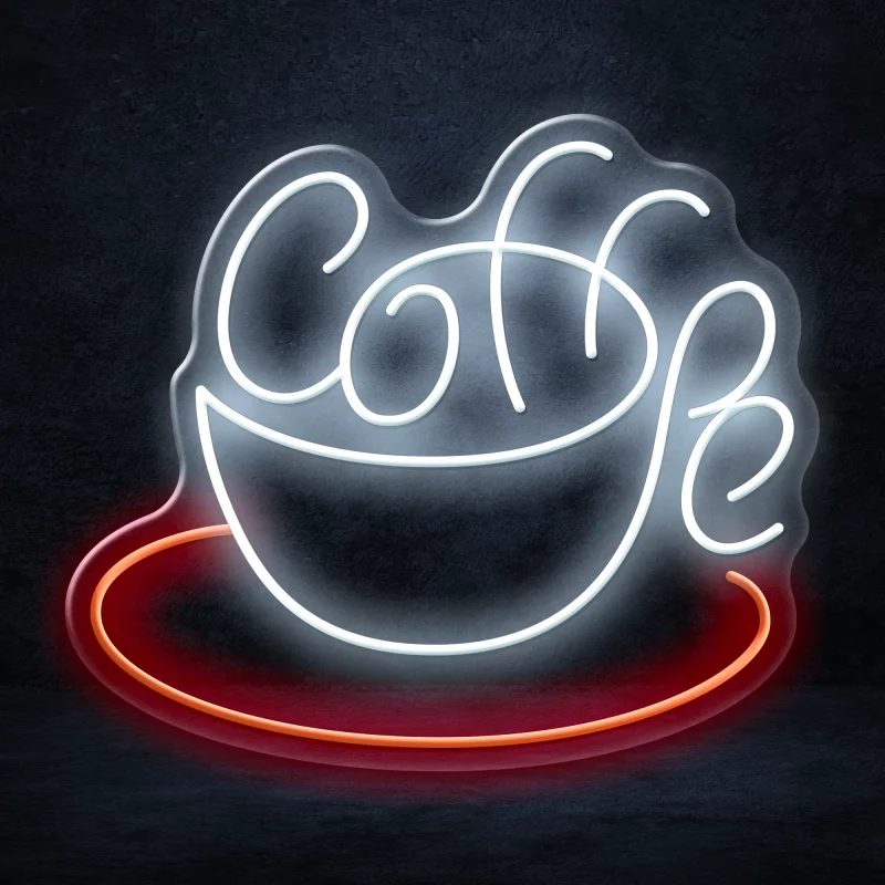 Add a touch of style to your coffee shop or home kitchen with the Coffee Cup LED Neon Sign.