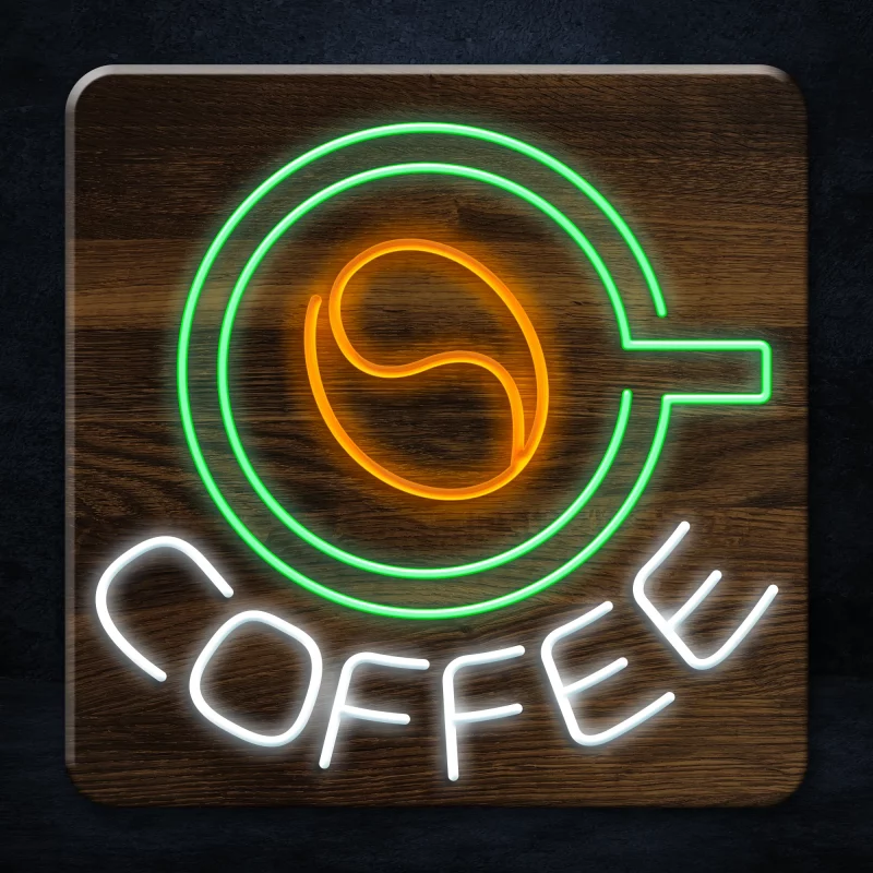 Add some flavor to your space with our Coffee Bean LED Neon Sign.